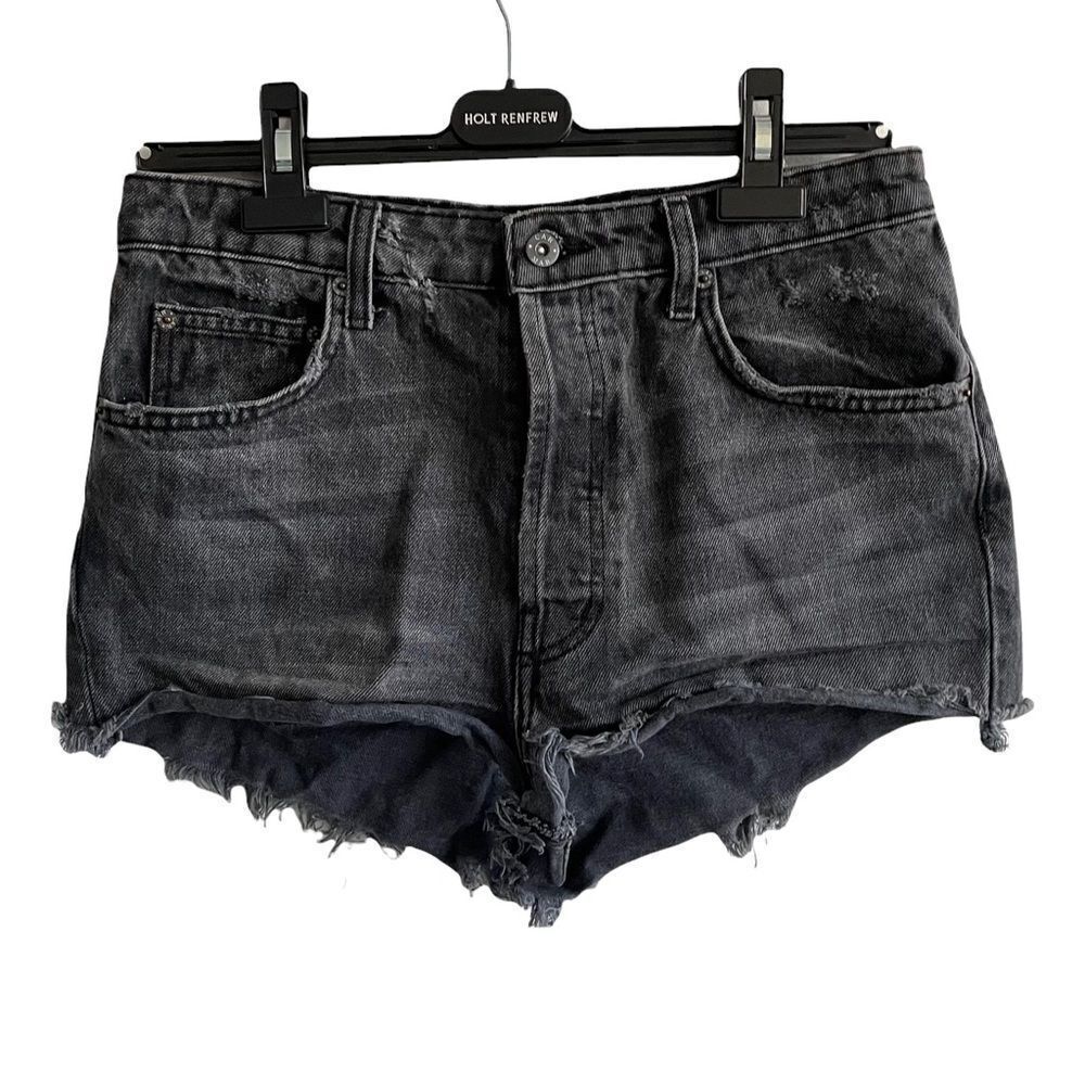 CARMAR High Waisted Cut Off Denim Shorts Faded Black 29